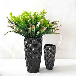Jarrón de Cerámica Decorativo para Plantas de Interior, Estilo Nórdico Minimalista Moderno, Color Blanco y Negro, para Decoración del Hogar - Product Image 2
