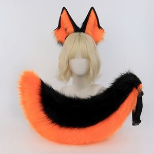 قطعة واحدة آذان الوحش والذيل تأثيري الذئب الكلب زي جديد أسود الظهر الذئب عقال & الدعائم ذيل الكلب-دروبشيبينغ - Product Image 3