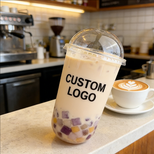 Gobelets en plastique rigide transparent de 16 oz pour thé au lait avec couvercles et pailles - Product Image 6