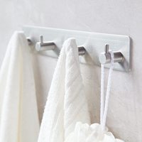 Crochets adhésifs noirs Sondoly pour salles de bain, fixation murale sans perçage, crochet mural robuste pour douche