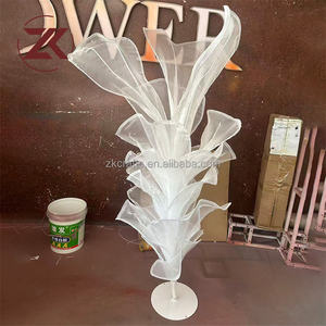 Fleur artificielle géante ZKAI, orchidée de haute qualité, centre de table fait main, grande fleur en organza blanc pour la décoration de fête - Product Image 5