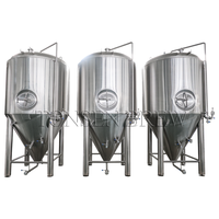 Cuve de fermentation 30BBL 30HL 3000L en acier inoxydable 304 316 avec enveloppe glycolée double étage, équipement de brassage de bière pour brasserie