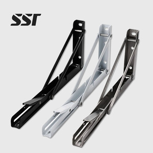 1pc Multiple Sizes Triangle Folding Angle Bracket Stainless Steel Heavy Duty Floating <b>Wall</b> <b>Mounted</b> Shelves <b>Table</b> Home Hardware - Product Image 1