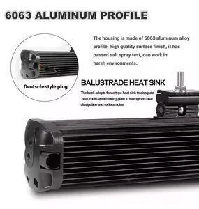 Barra de luz LED de humo de <span class=keywords><strong>ramper</strong></span> todoterreno 4X4 de 12V 24V, barra de luz LED E-mark de una sola fila 9D para coche de 8 "15" 22 "28" 34 "pulgadas - Product Image 5