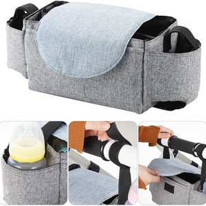 Bolsa de almacenamiento para cochecito de bebé, organizador colgante multiusos para salidas, estándar, azul y gris - Product Image 2