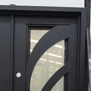 <span class=keywords><strong>Portail</strong></span> de sécurité en acier forgé pour entrée de villa, design moderne européen, avec vitrine latérale et quincaillerie, à prix abordable - Product Image 4