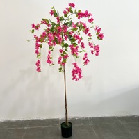 Plante verte artificielle, grand arbre à roses triangulaire, rhododendron, ornement en pot sur pied, décoration intérieure pour salon