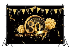 7 x5ft 30. 40. 50. Jahrestag Vorhang Party liefert Geburtstag Foto Hintergrund Dekoration 30 40 50 Geburtstag Hintergrund Vorhang - Product Image 6