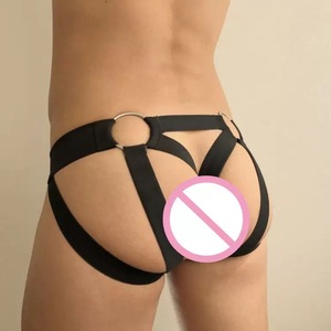 Tangas eróticas para hombre, bragas tipo tanga para hombres gay, Jockstraps con anillo decorativo para levantar la cadera, lencería transparente con aberturas, bóxers. - Product Image 5