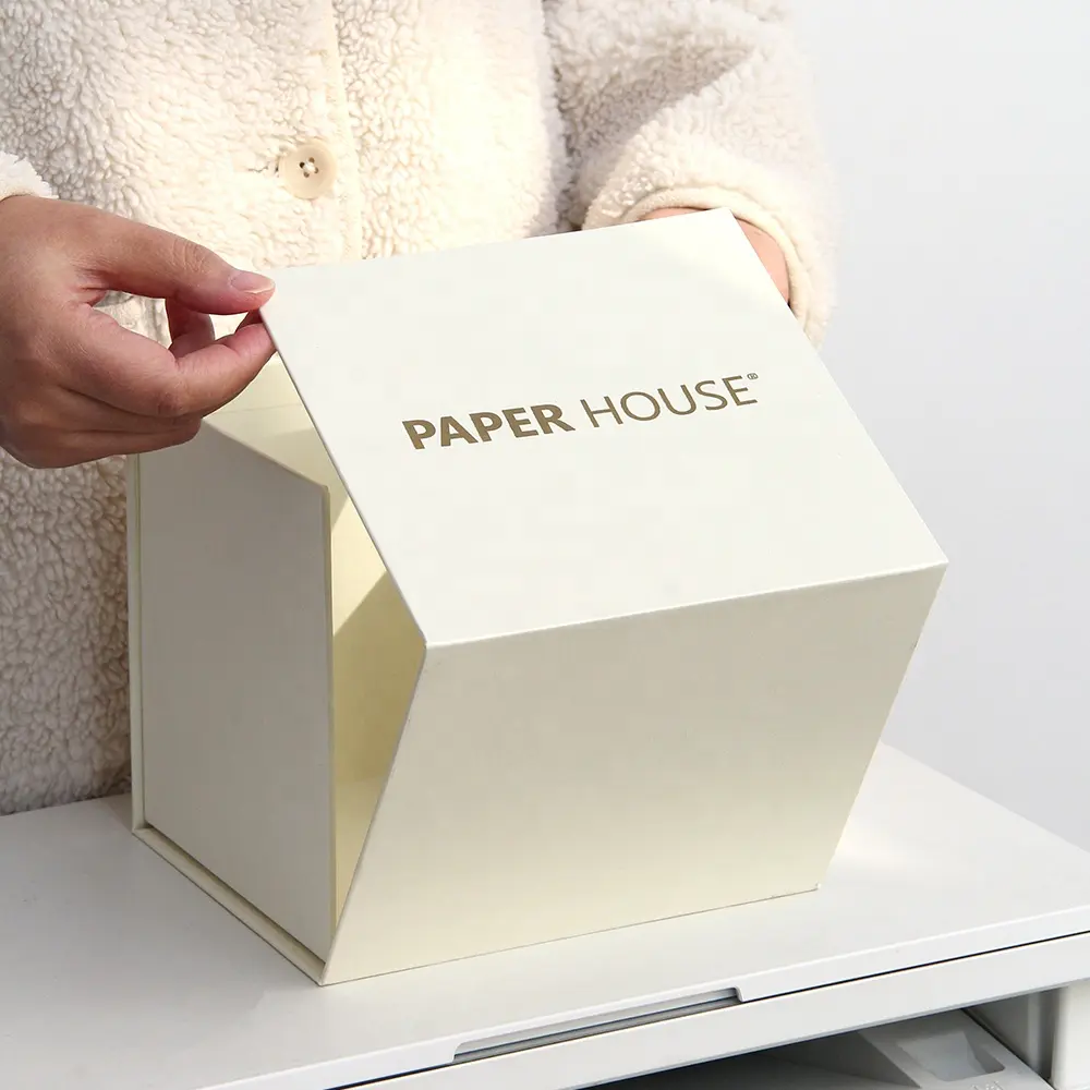 Caja de papel de cartón de lujo personalizada, caja de embalaje de taza de café de regalo para la celebración del aniversario de la cafetería