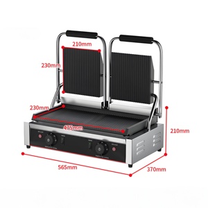 เครื่องทำแซนวิชพาณิชย์ 220 โวลต์ เครื่องย่างปิ้งย่างแบบแผ่นคู่ เครื่องทำอาหารไฟฟ้า เครื่องย่างแบบสัมผัสไฟฟ้า ขายส่ง - Product Image 6