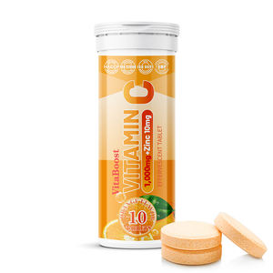 Suplemento de Vitamina <span class=keywords><strong>C</strong></span> con Zinc de Apoyo Inmunológico Potente OEM, Fórmula Vegana Sin Azúcar, Vitamina <span class=keywords><strong>C</strong></span> Naranja de 1000 mg en Tabletas Efervescentes, 10 Unidades - Product Image 3