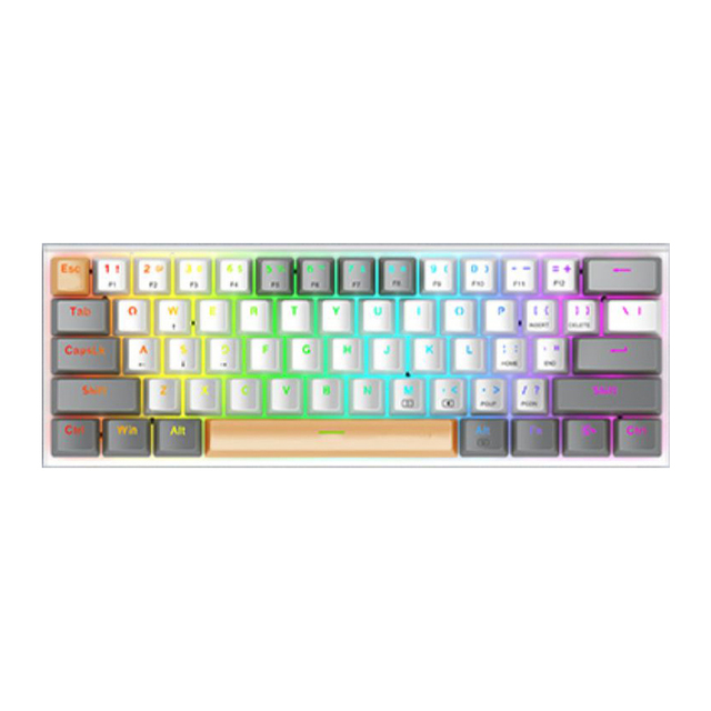 Wired 61-Key RGB Mini Mechanical Gaming Keyboard with Hot-Swap USB Type-C Interface Programmable Keys Anti-Ghosting
