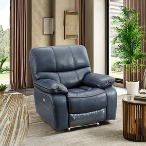 Hot Selling Hohe Qualität Niedriger Preis Echtes Leder Drehbarer manueller Recliner Anpassbarer Lounge-Stuhl aus grauem Leder - Product Image 2