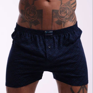 Calzoncillos Bóxer de Algodón Azul Marino para Hombre, Transpirables, Elásticos, Cómodos, Ajuste Atlético, Ropa Interior Masculina, Suministro de Exportación Internacional - Product Image 1