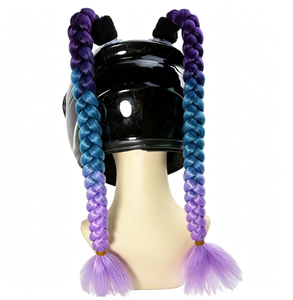 Perruque Mohawk en fibre synthétique tressée pour <span class=keywords><strong>casque</strong></span> <span class=keywords><strong>de</strong></span> moto, accessoire décoratif, vente directe usine, pour hommes et femmes motards - Product Image 1