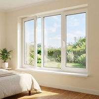 Fenêtre coulissante en vinyle au design moderne et écologique, double vitrage, fenêtre en PVC, verre trempé, fenêtre coulissante en PVC pour une construction durable