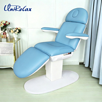 Unirelax - Lit de massage électrique professionnel pour salon de beauté, 3 moteurs, réglable, chaise de soin du visage, table avec base stable