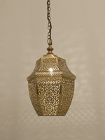Lanterne suspendue LED dorée moderne et simple, style marocain, corps en fer, éclairage de mosquée, décoration islamique personnalisée