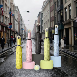 Рекламный Ретро ветрозащитный дорожный зонт с автоматическим открытием и закрытием тройной складной зонт от дождя и дождя двойного назначения - Product Image 4