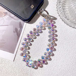 Chaîne de téléphone et cordon à la mode avec cristaux scintillants en forme de fraise et <span class=keywords><strong>porte</strong></span>-cartes pour femme, emballés individuellement - Product Image 1