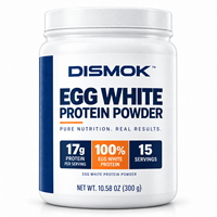 Poudre de protéines d'albumine d'œuf 300g, faible teneur en sodium, profil complet d'acides aminés, BCAA naturel, nutrition sportive, fournisseur OEM ODM