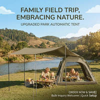 Tente de camping 4-en-1 multimode avec auvent, connexion porte simple, en polyester Oxford imperméable, résistante aux UV, certifiée ISO