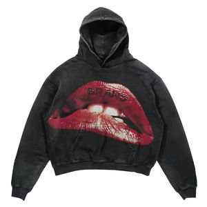 Sweat-shirt court Boxy pour hommes de qualité supérieure Sweat à capuche Streetwear Broderie personnalisée Logo Respirant Sweat à capuche à manches longues de grande taille - Product Image 1