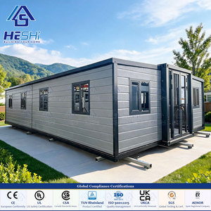 Maison mobile déplaçable galvanisée, conteneur extensible de 30 pieds, 3 chambres, cuisine, résistant aux intempéries (test de pluie 16 mm), pour camping-caravane - Product Image 1