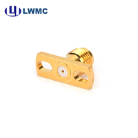 LWMC SMA Flange Mounted Jack 1.30 Max Berlapis Emas Jarak Tengah 8.64 hingga 12.2mm Receptacle dengan 0. PIN 38mm