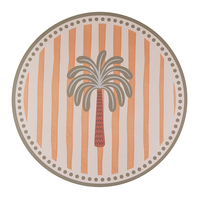 Napperon décoratif rond de 38 cm, imprimé palmier, durable et facile à nettoyer, pour la maison et la restauration – Vente chaude