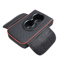 Coussin d'accoudoir de voiture en cuir pour femmes, porte-gobelet, coussin de console centrale, rangement pour téléphone et cartes, respirant, compatible avec BMW Toyota Honda