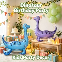 Ballons en aluminium 4D Thème Forêt Plesiosauru, Jouet Dinosaure Gonflable pour Fête d'Anniversaire d'Enfants, Décorations et Fournitures de Fête