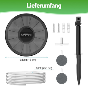 ระบบเติมอากาศพลังงานแสงอาทิตย์สามวัตต์ แบตเตอรี่ 2200mAh สองโหมด หินอากาศแบบรวมแผง สำหรับบ่อทรงกลม สวนกลางแจ้ง - Product Image 6