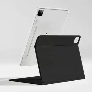 保护装置可拆卸滑动三折支架，带透明后盖，带笔架盒，适用于苹果iPad Pro 11英寸