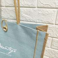 Sac Fourre-Tout en Jute Tendance Personnalisable avec Logo Imprimé, Réutilisable, Poignées de Voyage, Cadeau, pour le Shopping, en Lin, pour Femmes