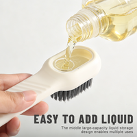 Brosse de nettoyage multi-usages pour la maison avec distributeur de liquide, brosse à récurer les linge à poils rigides avec distributeur de savon