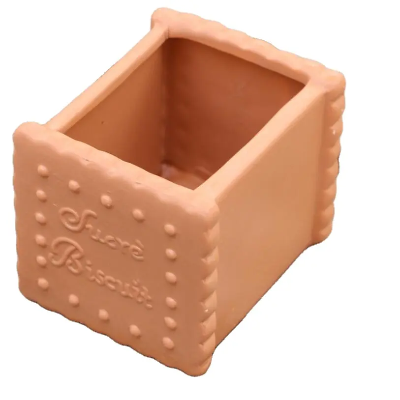 North American Simple Home Furnishing Cookie Block Square Cactus Plant Pot