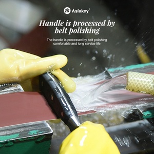 14ピース鍛造高炭素ドイツ鋼シェフのカトラリーブロックセット日本のナイフキッチンナイフセット木製ブロック付き - Product Image 4