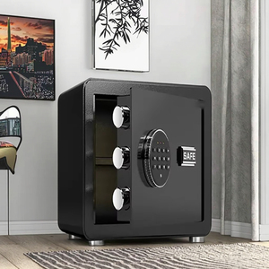 Coffres-forts électroniques noirs sécurisés et fiables en métal, idéaux pour protéger les objets de valeur dans les maisons et les bureaux - Product Image 1