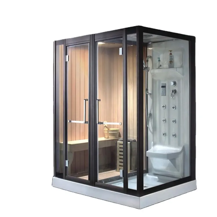 1700/1800/2000/2200mm moderno diseño de vapor y sauna combinada habitación de lujo de ducha de vapor con sala de sauna