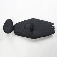 GANE Housse de rechange de luxe de taille personnalisée en diamant Housse de siège de moto en cuir brasé au carbone pelucheux