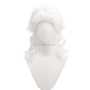 Parrucche JAMBALAYA per Avvocati e Giudici, Capelli Bianchi Lunghi e Ricci in Stile Barocco per Adulti, Cosplay, Feste, Halloween, Vendita all'Ingrosso di Parrucche - Product Image 2