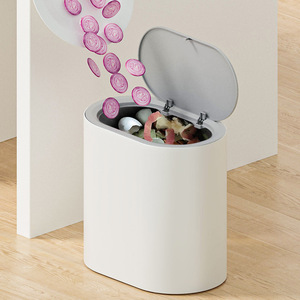 Poubelle de cuisine et salle de bain élégante à couvercle rabattable pour dropshipping Shopify, idéale pour les espaces étroits, bureau et toilettes - Product Image 4