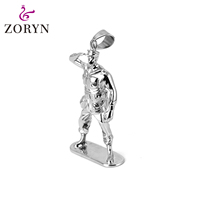 Collier Pendentif Soldat de l'Armée 3D en Acier Inoxydable pour Hommes, Bijou Tendance Vintage Militaire Punk Motard