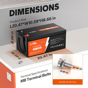แบตเตอรี่ลิเธียมไอออน LiTime 12V 300Ah พร้อมระบบจัดการแบตเตอรี่ 200A BMS สำหรับระบบโซลาร์เซลล์บ้าน จัดส่งตรงจากสหรัฐอเมริกา - Product Image 2
