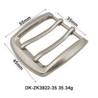 Boucle à double ardillon en alliage de zinc de 35 mm de qualité supérieure, finition argentée, attache métallique robuste pour sangles de travail en cuir pour hommes