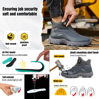 Bottes mi-mollet en daim et toile avec embout en acier, doublure en fourrure légère et rembourrée, pour l'hiver, usage en usine, fermeture éclair latérale, moto, tactiques, travail, toutes occasions