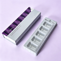Boîtes rigides en papier imperméables de luxe personnalisées avec doublure en éponge pour huile pour les yeux de 10 ml, insert en mousse pour film, cosmétiques, soins de la peau, sérum, peptides