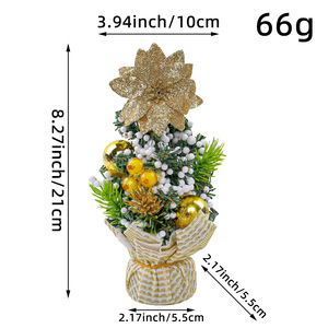 YDM 25cm Mini-Weihnachtsbaum Tischdekoration, Nadelbaum-Deko mit Tannenzapfen, Trockenblumen, Band und Jute-Umwickelter Basis, 3 Farben - Product Image 6